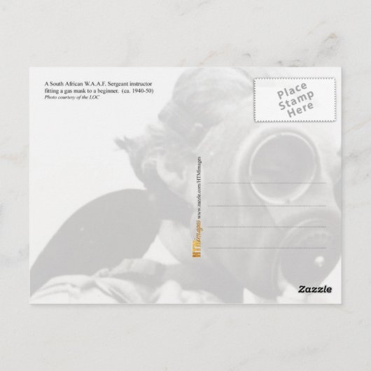 WAAF mit Gasmasken Postkarte (Rückseite)