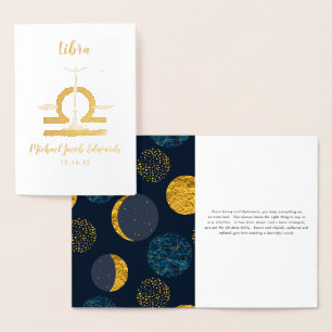 Waage Astrologie   Personalisiertes Sternzeichen Folienkarte