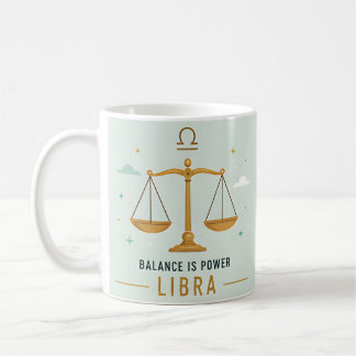 Waage Balance Ist Macht Farbige Zodiac Astrologie  Kaffeetasse