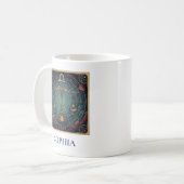 Waage Blau Himmelssternzeichen Kaffeetasse (Vorderseite Links)