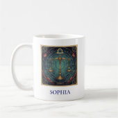 Waage Blau Himmelssternzeichen Kaffeetasse (Links)