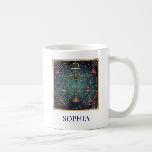 Waage Blau Himmelssternzeichen Kaffeetasse (Rechts)