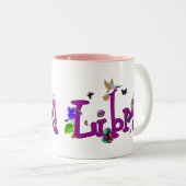 Waage-Blumen Zweifarbige Tasse (VorderseiteRechts)