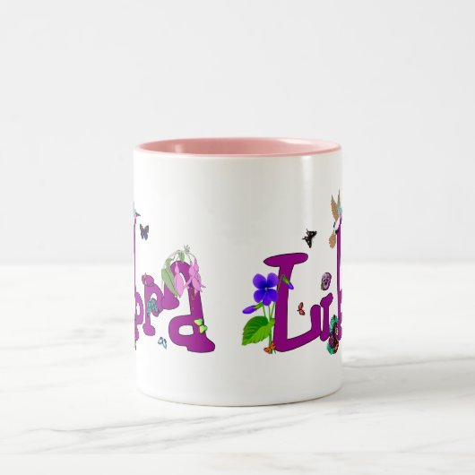 Waage-Blumen Zweifarbige Tasse (Mittel)