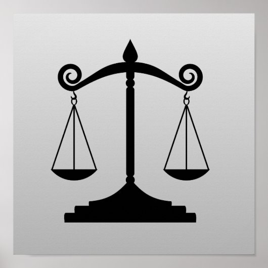 Waage der Gerechtigkeit auf Farbverlauf Poster (Vorne)