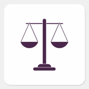 Waage der Justiz Rechtsdienstleistungen Symbol Quadratischer Aufkleber