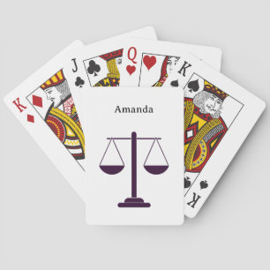 Waage der Justiz Rechtsdienstleistungs-Symbol Spielkarten