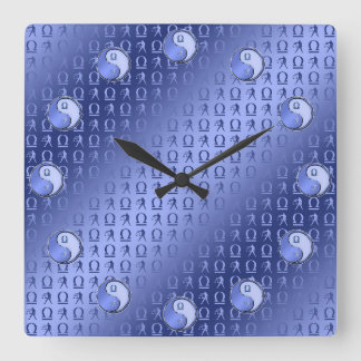 Waage, die Waagschalen Quadratische Wanduhr
