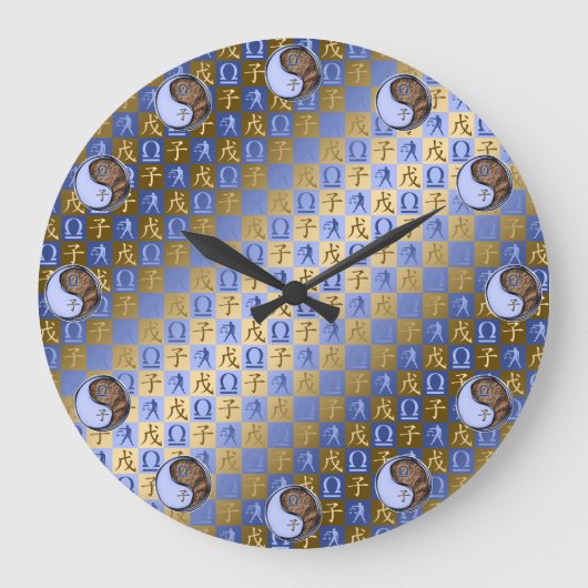 Waage & Erde Ratte Große Wanduhr (Vorderseite)