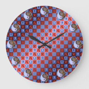 Waage & Erde Tiger Große Wanduhr