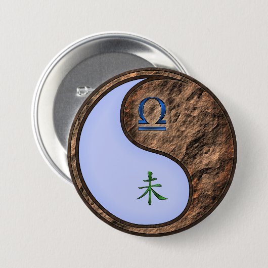 Waage & Erde Ziege Button (Vorne & Hinten)