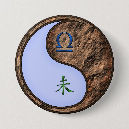 Waage & Erde Ziege Button (Vorderseite)