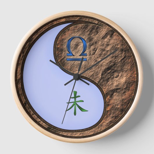 Waage & Erde Ziege Uhr (Vorderseite)