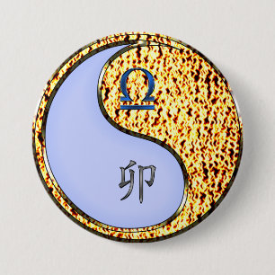 Waage & Feuer Kaninchen Button