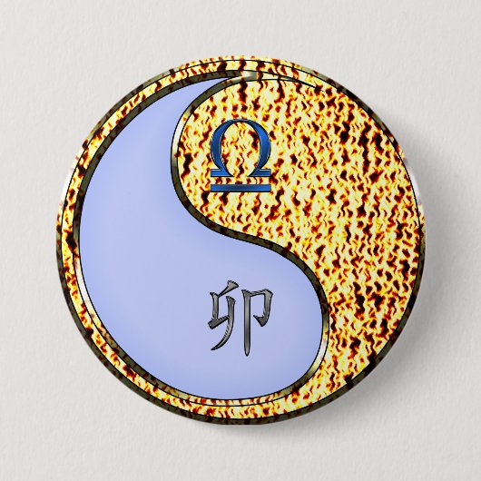 Waage & Feuer Kaninchen Button (Vorderseite)