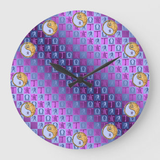 Waage & Feuer Schwein Große Wanduhr
