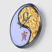 Waage & Feuer Tiger Große Wanduhr (Winkel)