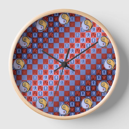 Waage & Feuer Tiger Uhr (Vorderseite)