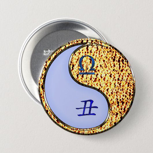 Waage & Feuerbüffel Button (Vorne & Hinten)
