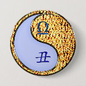 Waage & Feuerbüffel Button (Vorderseite)