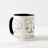 Waage Golden Zodiac Tasse (Vorderseite Links)