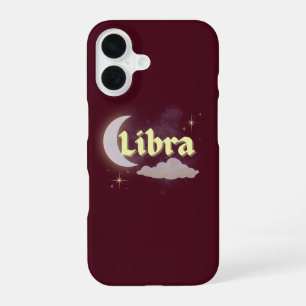 Waage Himmelsmond Wolken Sterne Astrologie Kunst iPhone 16 Hülle