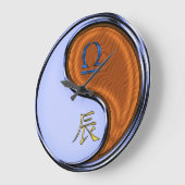 Waage & Holz-Drache Große Wanduhr (Winkel)