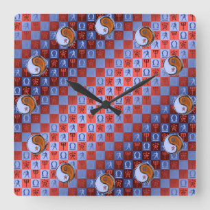Waage & Holz Tiger Quadratische Wanduhr
