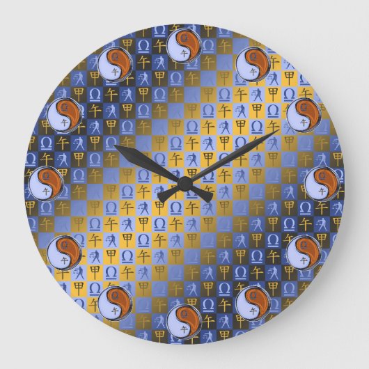 Waage & Holzpferd Große Wanduhr (Vorderseite)