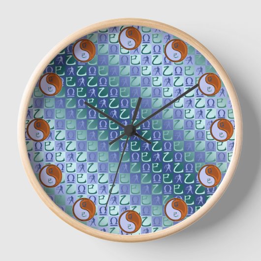 Waage & Holzschlange Uhr (Vorderseite)