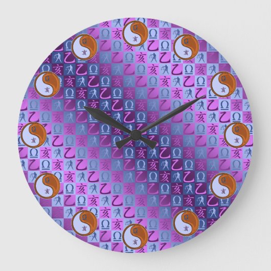 Waage & Holzschwein Große Wanduhr (Vorderseite)