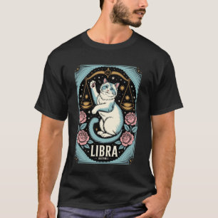 Waage Katze Sternzeichen Waagen Balance Rose Ragdo T-Shirt