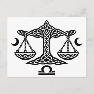 Waage Keltischer Mond‑Waagen‑Sigil   BurnsInHell-T Feiertagspostkarte