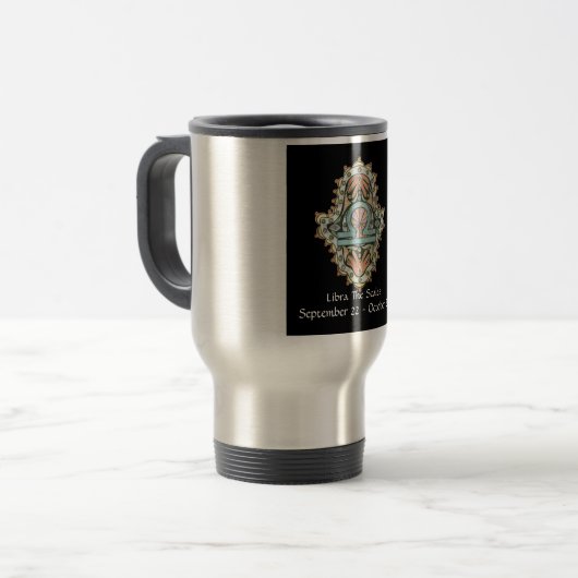 Waage Khamsa Reise-Tasse Reisebecher (Vorderseite Links)