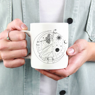 Waage Mädchen 15oz Schwarze Rand Tasse
