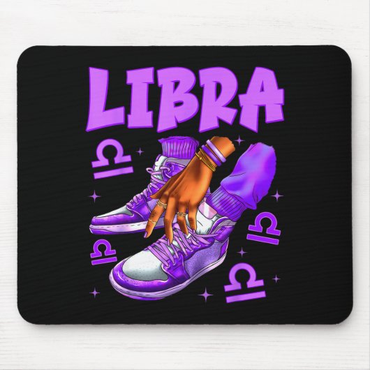 Waage Mädchen Geburtstag Schwarze Frauen Sneaker S Mousepad (Vorne)