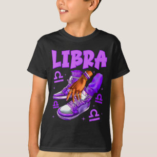 Waage Mädchen Geburtstag Schwarze Frauen Sneaker S T-Shirt