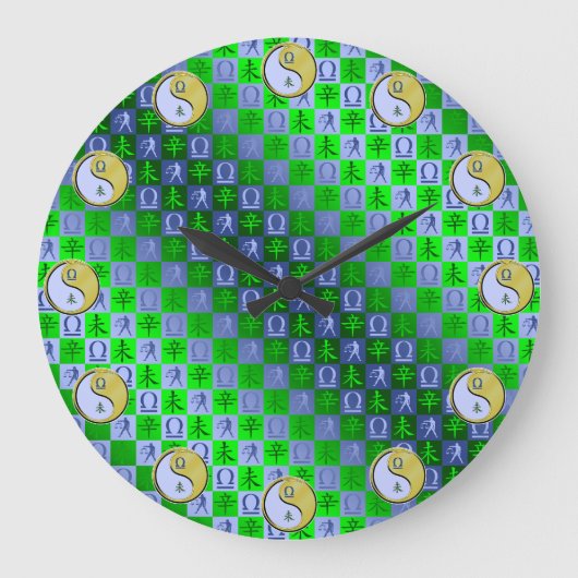 Waage & Metall Ziege Große Wanduhr (Vorderseite)
