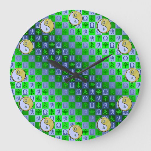 Waage & Metall Ziege Große Wanduhr (Vorderseite)