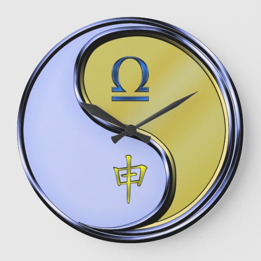 Waage & Metallaffe Große Wanduhr (Vorderseite)