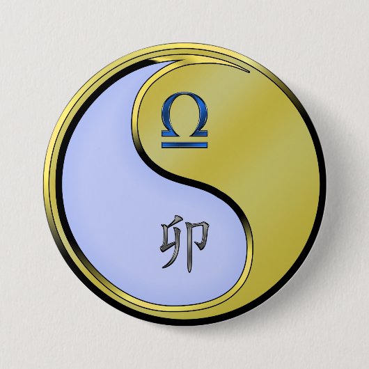 Waage & Metallhase Button (Vorderseite)