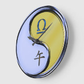 Waage & Metallpferd Große Wanduhr (Winkel)