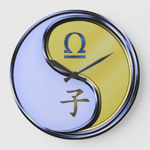 Waage & Metallratte Große Wanduhr