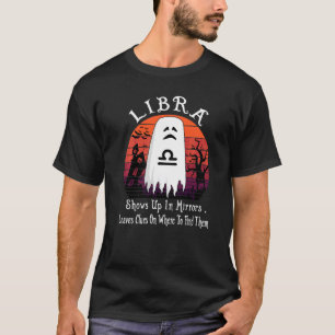 Waage Retro-Geist Sternzeichen Halloween-Kostüm T-Shirt