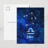 Waage Sternbild Blaue Galaxie Himmels- Postkarte (Vorne/Hinten)