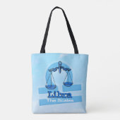 Waage Sternzeichen Astrologie Luftzeichen blaue Ta Tasche (Rückseite)