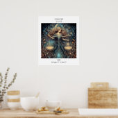 Waage Sternzeichen Astrologie Name & Geburtstag Poster (Küche)