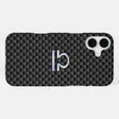 Waage-Sternzeichen auf Carbonfaser iPhone Hülle (Rückseite (Horizontal))