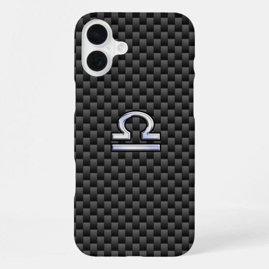 Waage-Sternzeichen auf Carbonfaser iPhone Hülle (Rückseite)