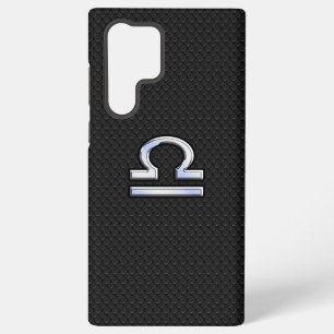 Waage-Sternzeichen auf schwarzem Schlangenleder-De Samsung Galaxy Hülle